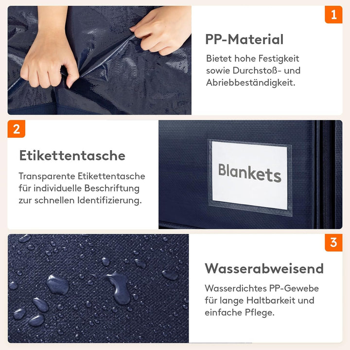 Lifewit 4 Stück 90L Umzugstaschen mit Griff, Aufbewahrungstasche für Bettdecken, Grosse Tasche mit R