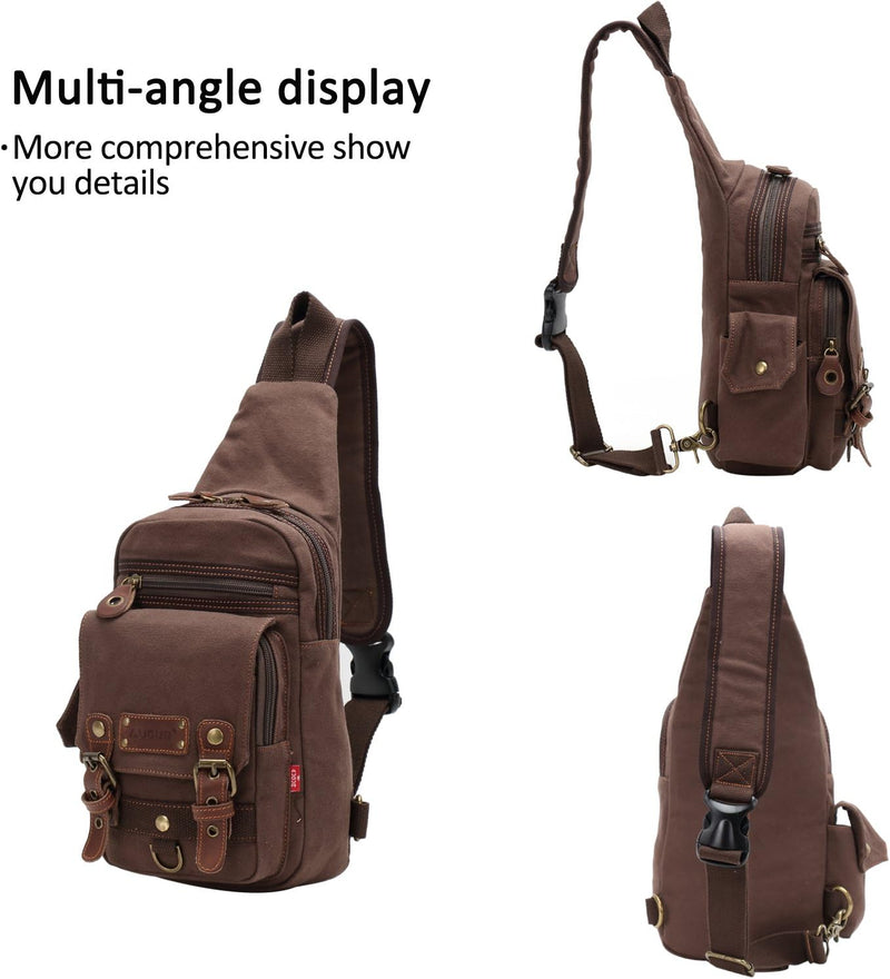 FANDARE Rucksack Sling Bag Umhängetasche Messenger Tasche Schultertasche Reisen Daypack Klein Crossb