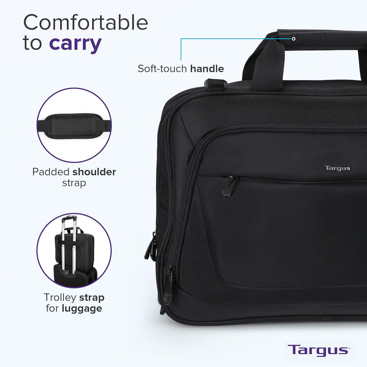 Targus CityLite Laptop-Umhängetasche für 15,6 Zoll (39,6 cm), Schwarz (TBT053US) Schwarz 15.6 inch,