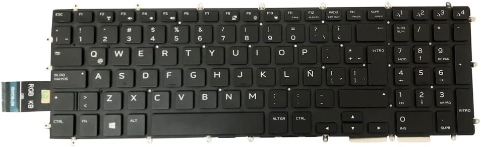 Gintai Spanische Tastatur mit Hintergrundbeleuchtung für Dell Alien-Ware M15 R1 ALW15M, M17 R1 ALW17