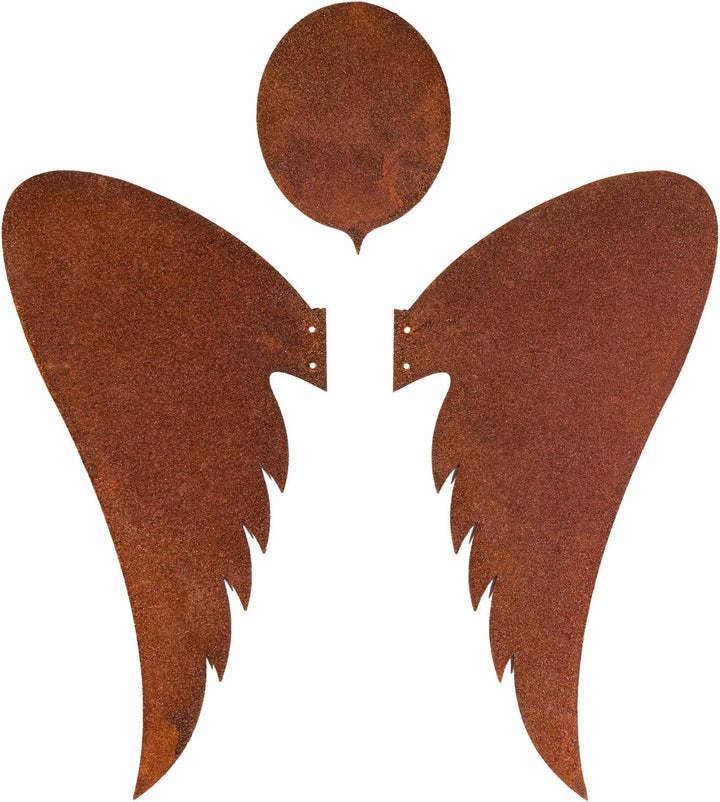 Deko Kind - Rostiges Engel 3er Set - Wetterbeständig - Edelrost - Rost Gartenstecker - Metall - Gart