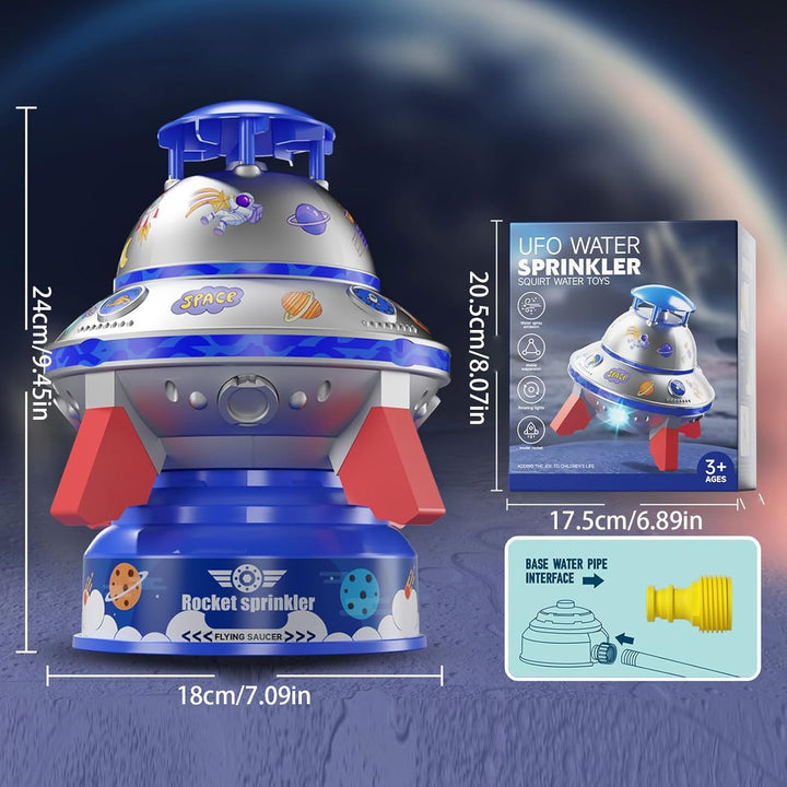 Kinderspielzeug Sprenger | Outdoor Wasserspielzeug Sprinkler | 360° Rotierender Tragbarer UFO-Sprink