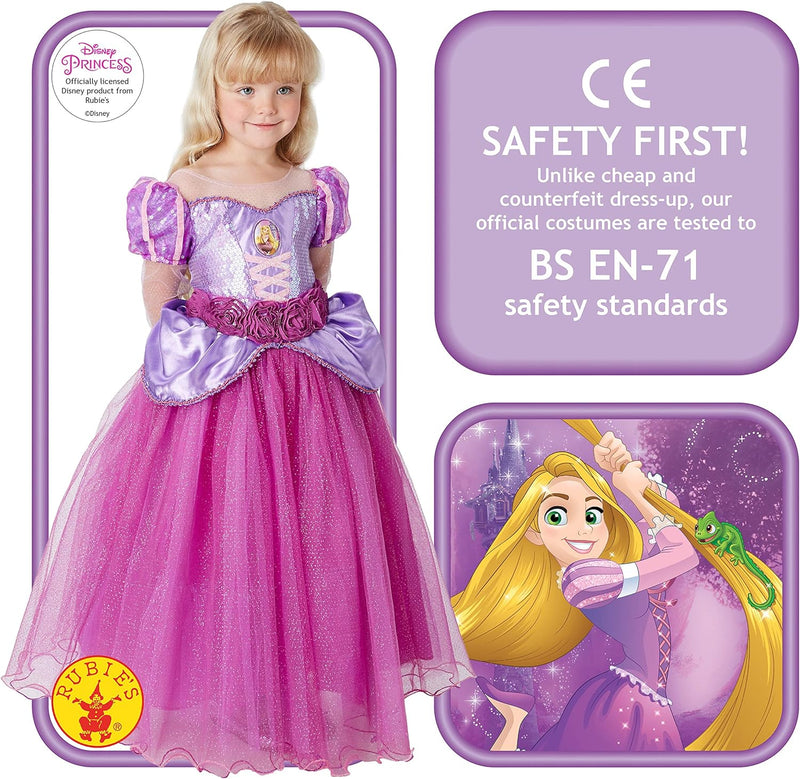 Rubie´s Offizielles Disney Princess Rapunzel Premium, Kind Kostüm – Medium Medium Ages 5 - 6, Medium