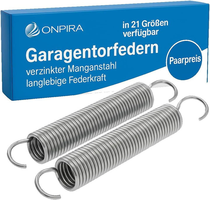 Onpira® 2x Universal Garagentor Feder in 21 Grössen verzinkt in Erstausrüster Qualität! zur Auswahl