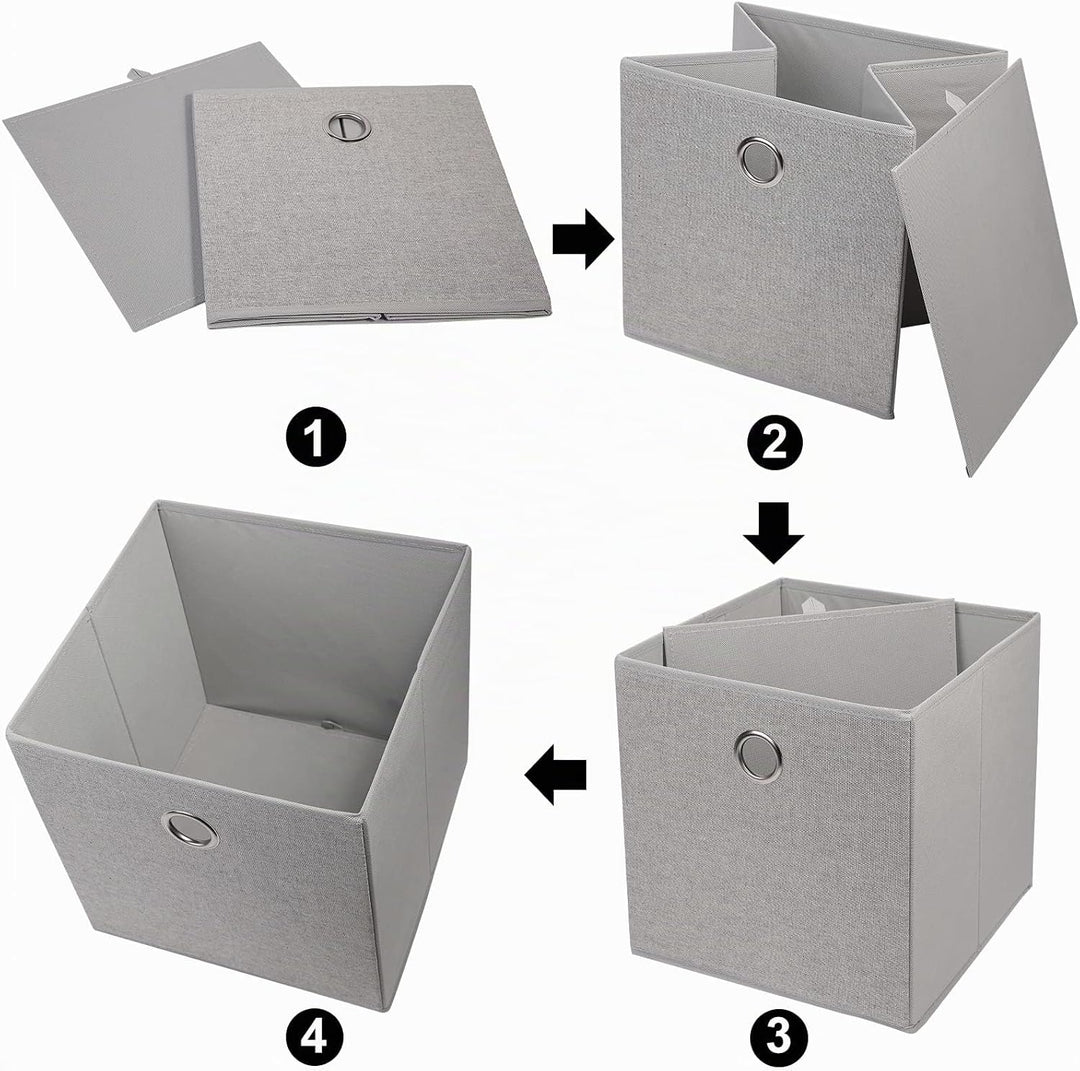 JAKAGO 6 Stück Faltbare Aufbewahrungsbox 30 x 30 x 30 cm Stoff Aufbewahrungswürfel Faltbox für Kalla