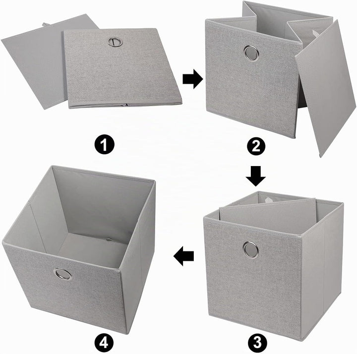 JAKAGO 6 Stück Faltbare Aufbewahrungsbox 30 x 30 x 30 cm Stoff Aufbewahrungswürfel Faltbox für Kalla