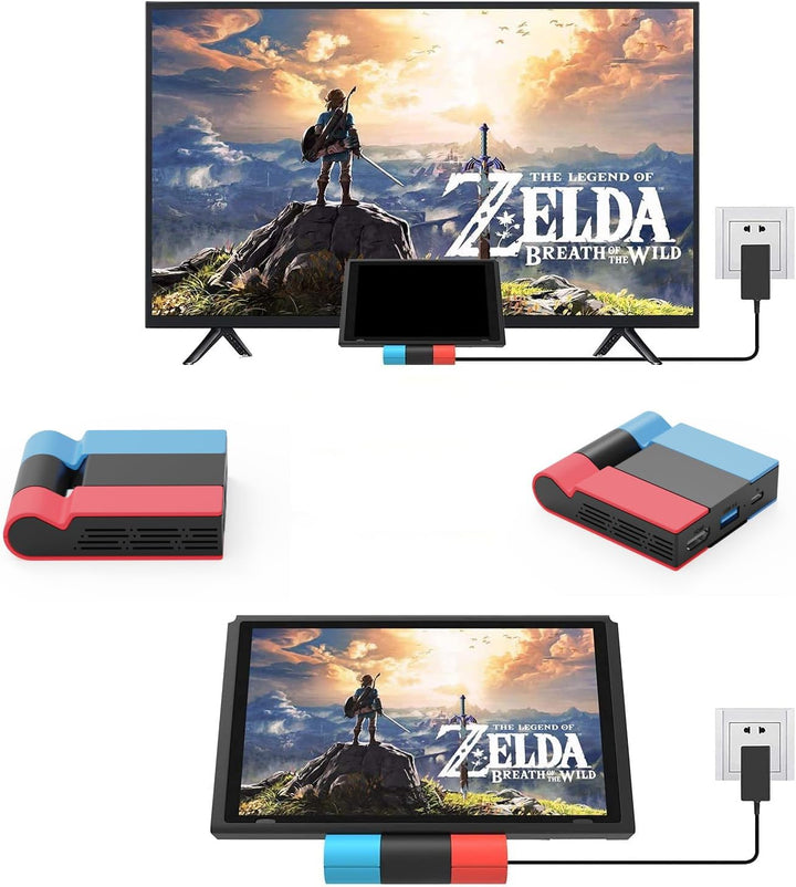 Switch TV Dock,Docking Station für Nintendo Switch/Switch OLED, Faltbare Typ C zu HDMI Adapter Switc