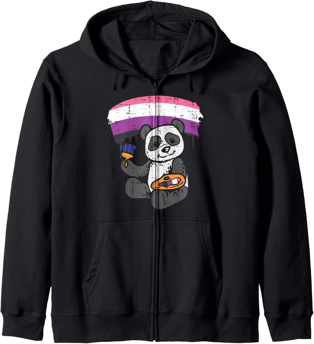Panda Painting Animal LGBTQ Genderfluid Flag Non-Binary Kapuzenjacke