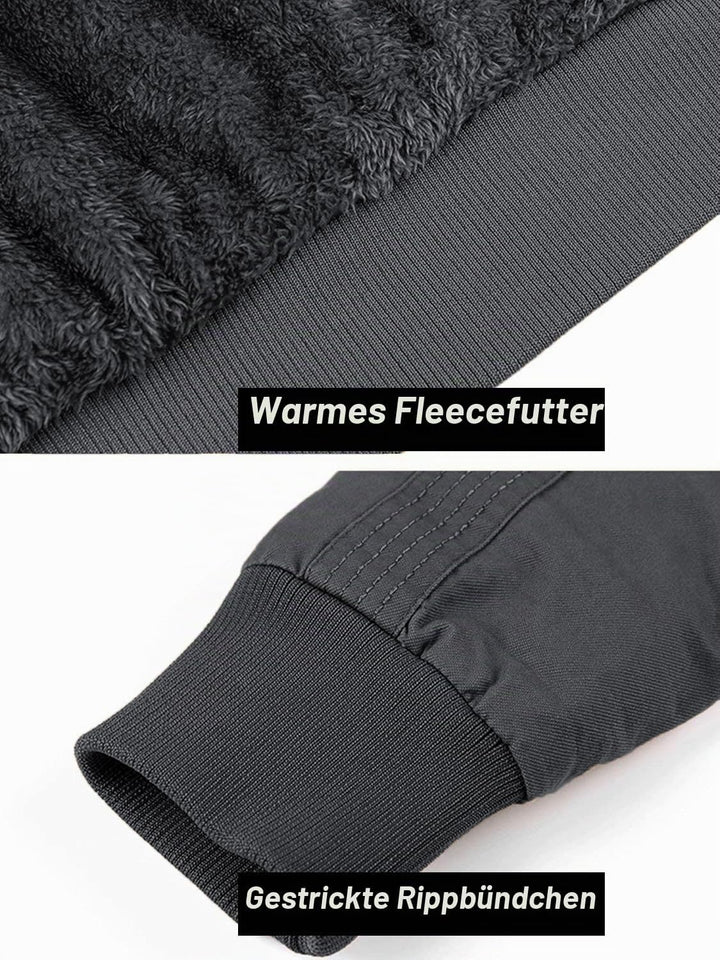 MAGCOMSEN Winterjacke Herren Warm Gefüttert Fleecejacke Cargo Casual Übergangsjacke Baumwolle Army J