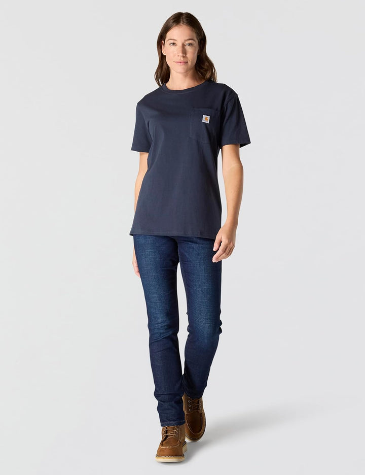 Carhartt Bekleidung Logo T-Shirt grün XS Marineblau, XS Marineblau