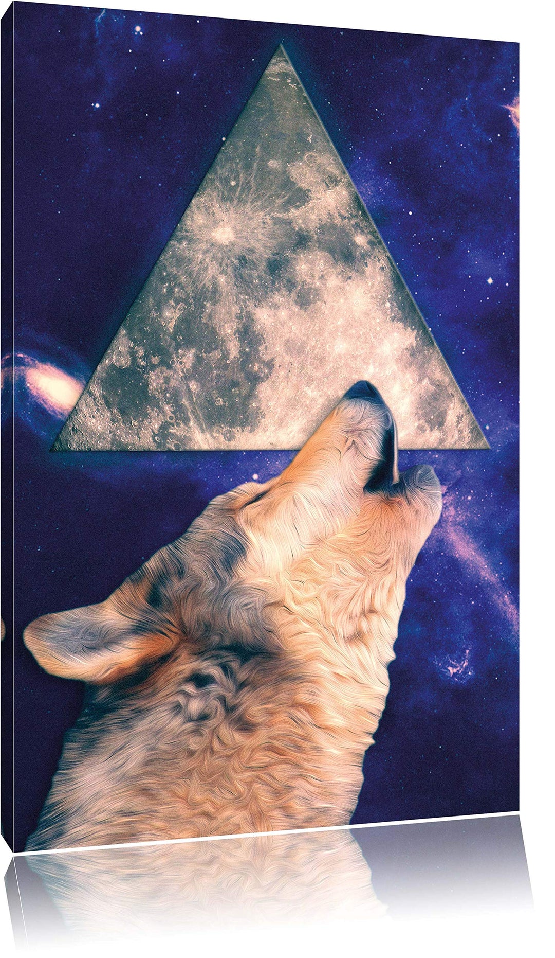 Howling Leinwandbild Bild auf Leinwand, XXL riesige Bilder fertig gerahmt mit Keilrahmen, Kunstdruck