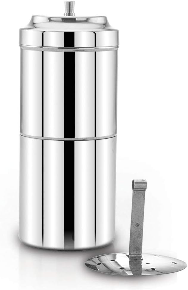 South Indian Filter Coffee Maker - 200ML Capacity, Stainless Steel Madras Kaapi Kappi Drip Decoction