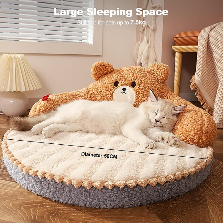 Galatée Katzenbett, Rundes Haustierbett Für Katzen Und Welpen, Warmes, Bequemes Haustierbett, Abnehm