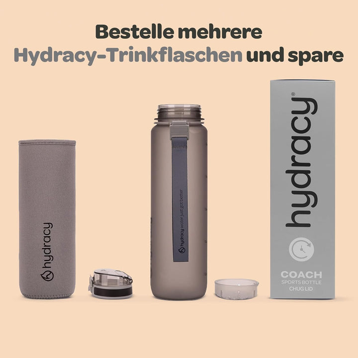 Hydracy Trinkflasche mit Fruchteinsatz - 500ml Wasserflasche - BPA-freie Trinkflasche mit Zeitmarkie