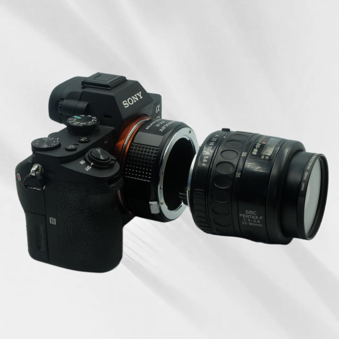 PHOLSY PK auf Sony E Objektivadapter Kompatibel mit Pentax K PK Objektiv auf Sony E Kameragehäuse Al