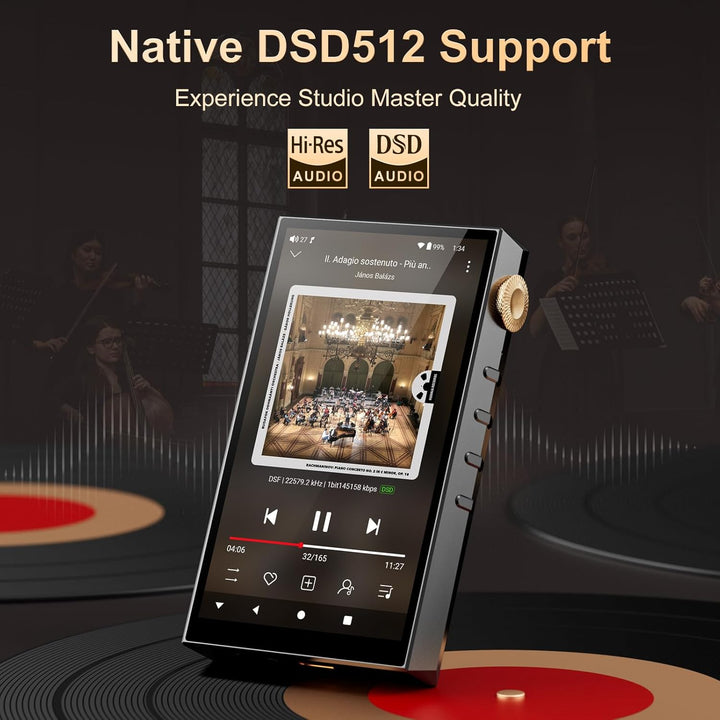 160GB Hi-Res Audio Player, Oilsky HiFi MP3 Player Bluetooth und WiFi, 4,02" Digitaler DSD512 Verlust