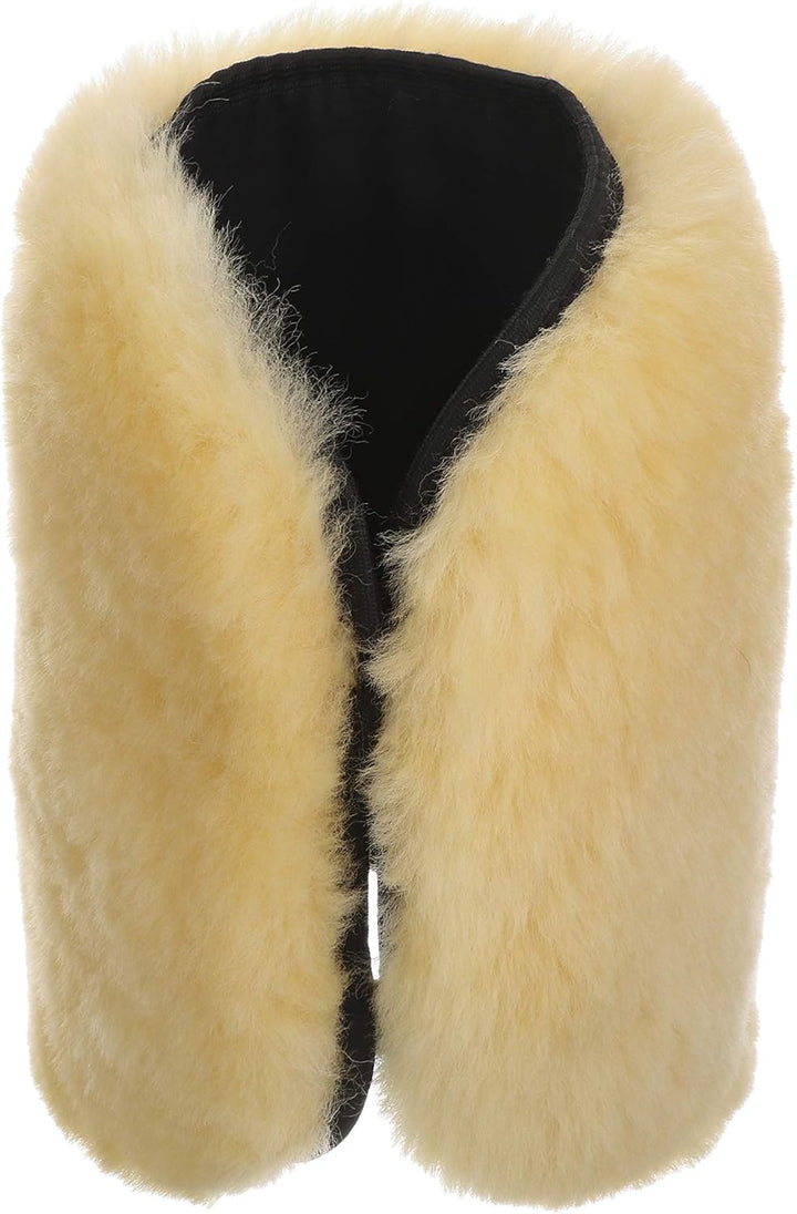 Hollert Lammfell Ellenbogenschoner Schwarz-Gelb (1 Stück) Gelenkschoner Ellenbogenwärmer 100% Merino