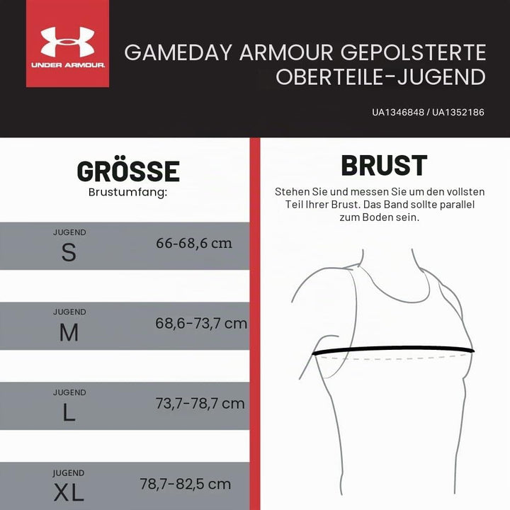 Under Armour Unisex, Teenager UA20420 Gameday Armour Pro 5-Pad Top Youth Youth: M Wt, Youth: M Wt