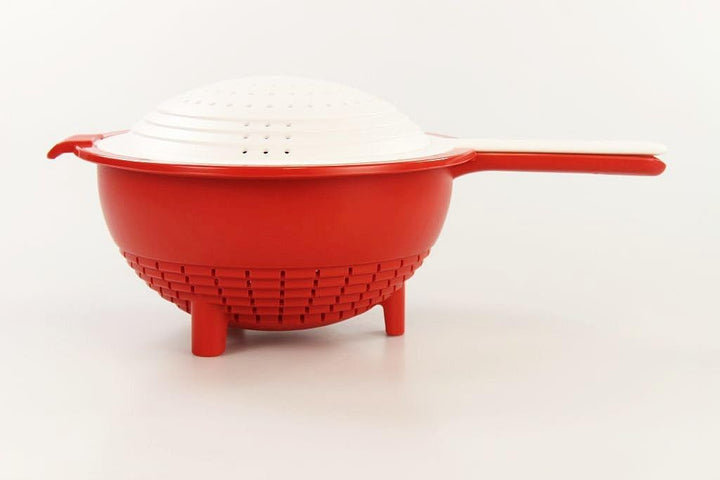 TUPPERWARE Saladin Sieb + Abtropfsieb Küchenhelfer rot-weiss 10033