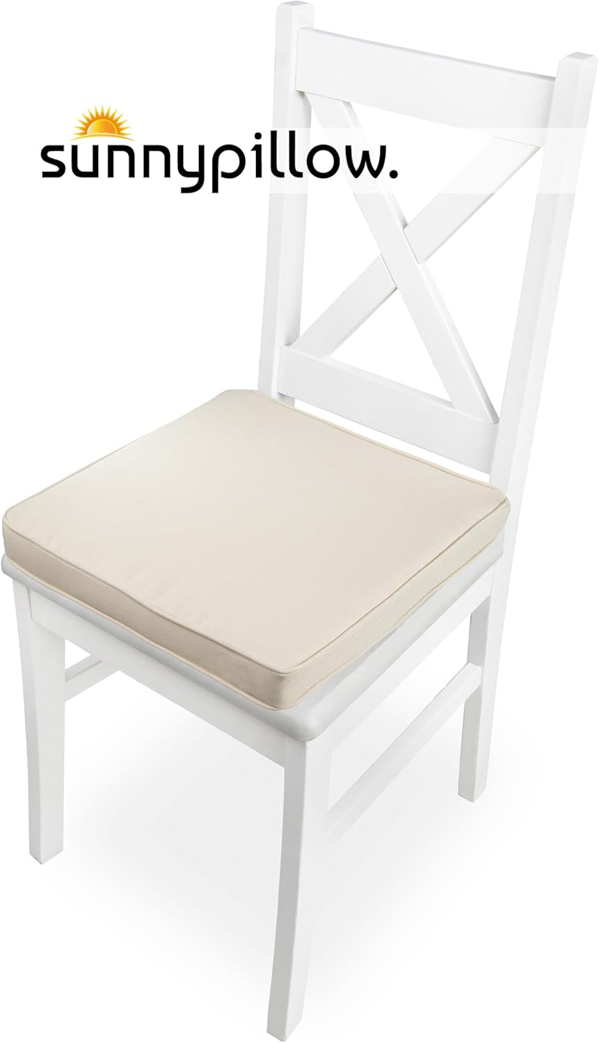 sunnypillow 4er Set Stuhlkissen wasserdicht UV-lichtecht 40 x 40 x 5cm | Polsterauflage Auflage für