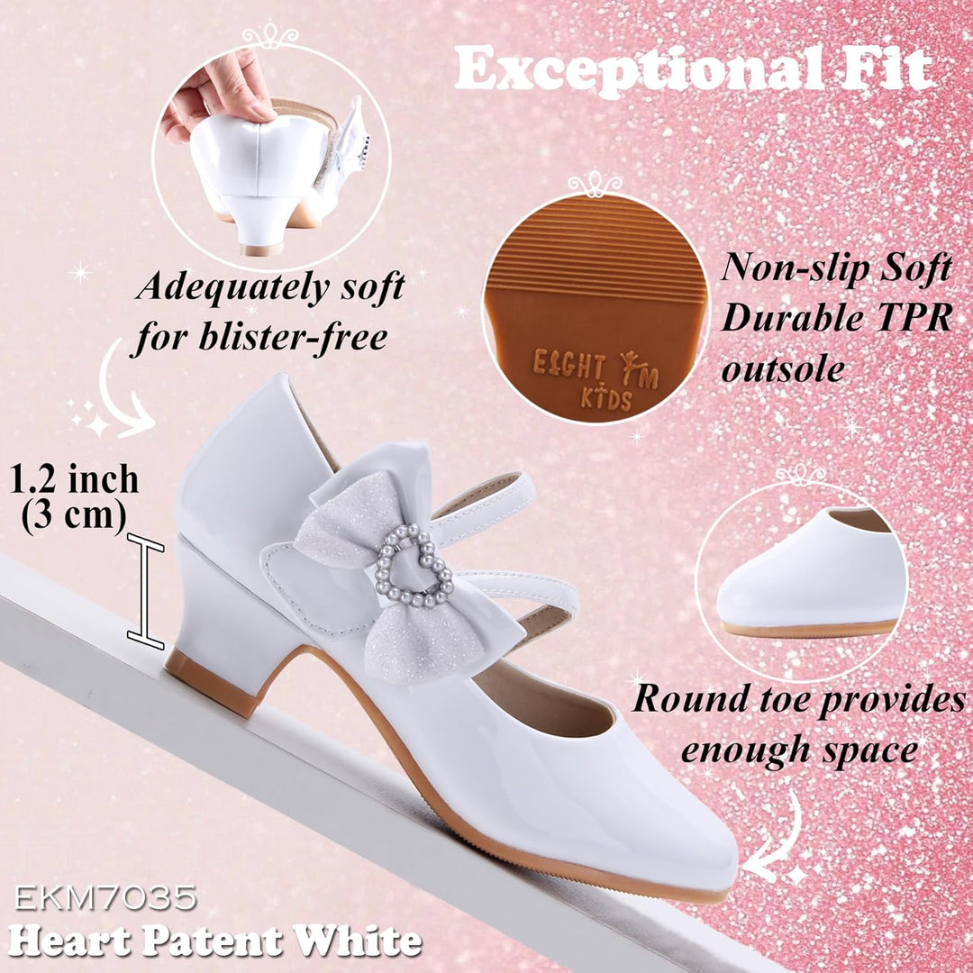 EIGHT KM EKM7018 Mädchen High Heel Kleid Schuhe Mary Jane Prinzessin Hochzeit Pumps Schuhe Glänzend