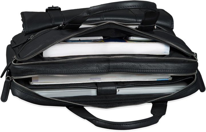 STILORD 'Alvaro' Vintage Businesstasche Echtes Leder Laptoptasche 15,6 Zoll Aktentasche Grosse Umhän