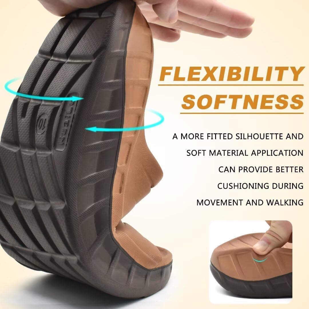 KuaiLu Recovery Sandalen Herren Bequeme Plantarfasziitis Schlappen Orthopädische Offene Zehen Männer