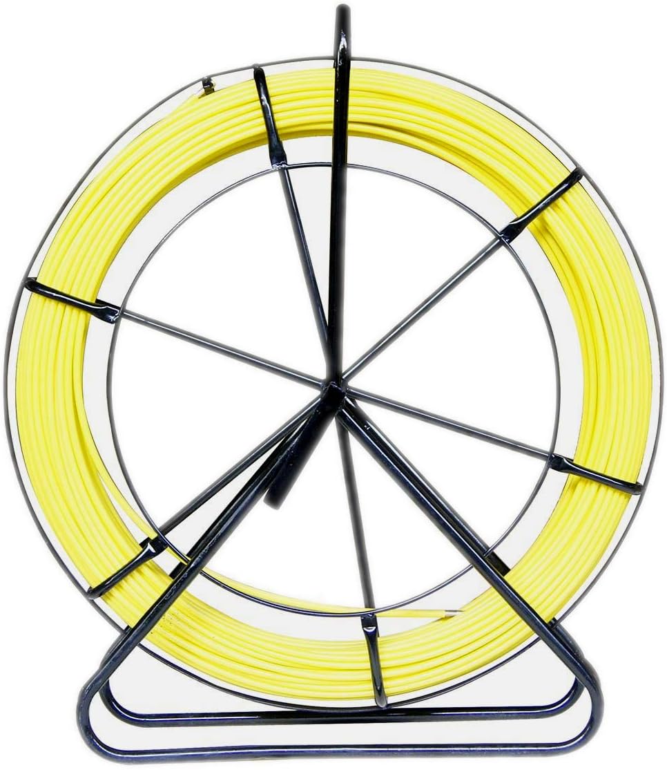 KATSU Glasfaserstab 8x120M Fischband Fiberglas Kabel Rad Rohr Rodder mit Stahlständer und Bremse, Gl