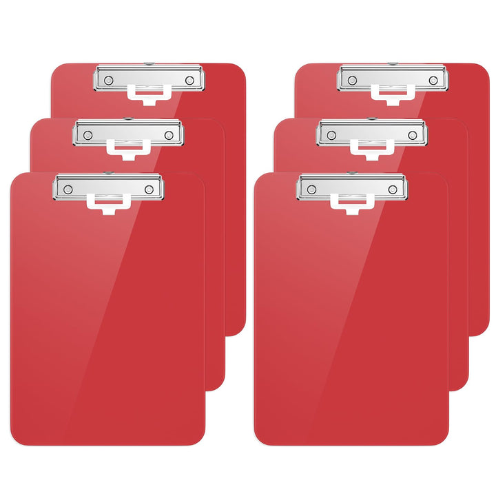 Hnogri Kunststoff-Klemmbrett 6er-Set, Standard A4 Letter Size Klemmbretter für Studenten, Büro und F