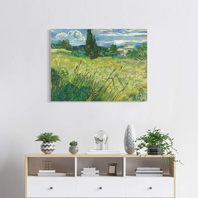 PICANOVA – Vincent Van Gogh Green Field 80x60 cm – Bild auf Leinwand – Leinwandbild – Premium Leinwa