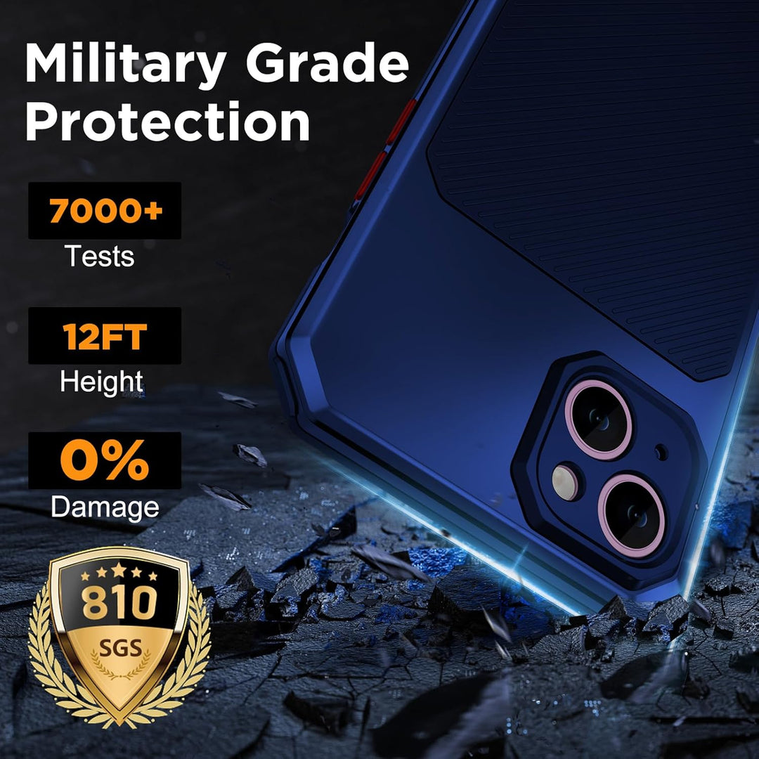 WIFORT Magnetisch Metall Hülle für iPhone 14 Plus Kompatibel mit MagSafe, mit 2 Stück Schutzglas, Mi