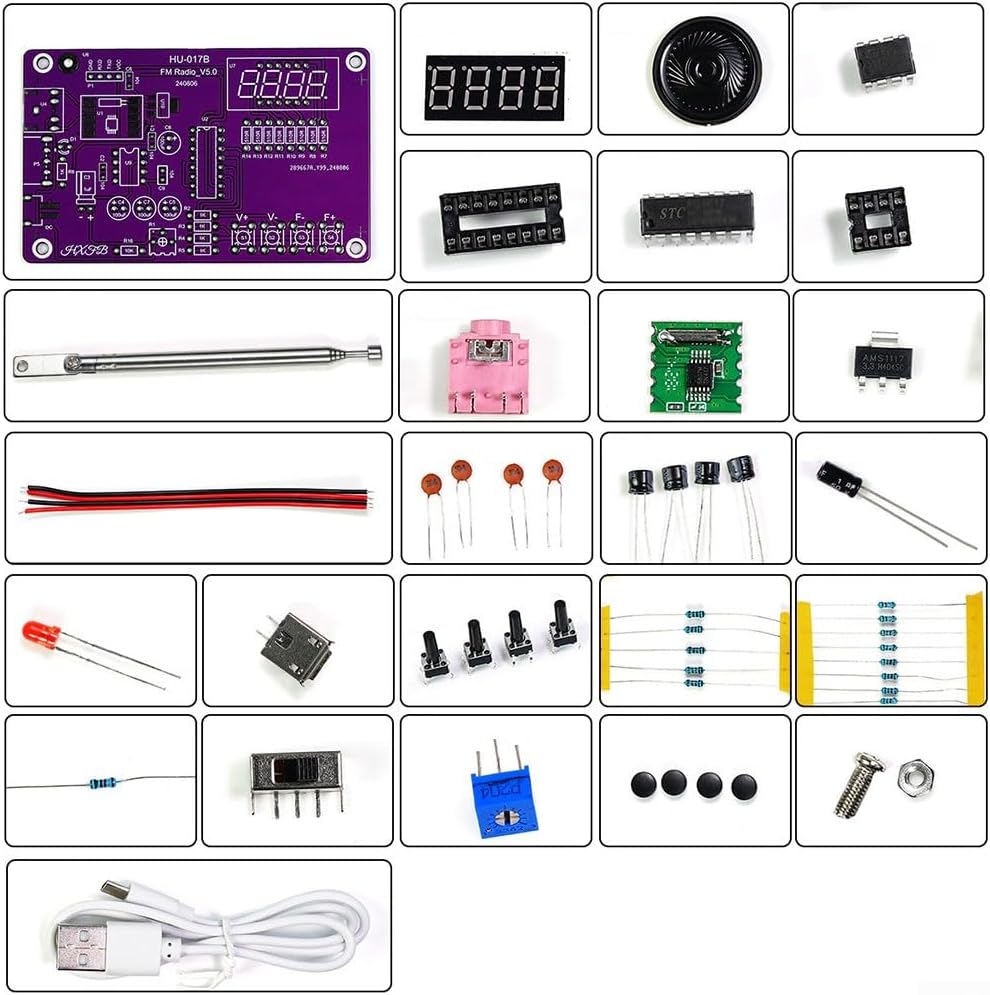 FM-Radio-Set, Löt-Übungssets, DIY-Elektronik-Lötset, Radio-Modul-Empfänger-Kit 87–108 MHz (ohne Gehä