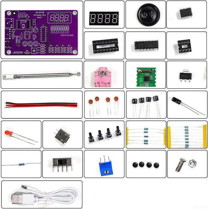 FM-Radio-Set, Löt-Übungssets, DIY-Elektronik-Lötset, Radio-Modul-Empfänger-Kit 87–108 MHz (mit Gehäu