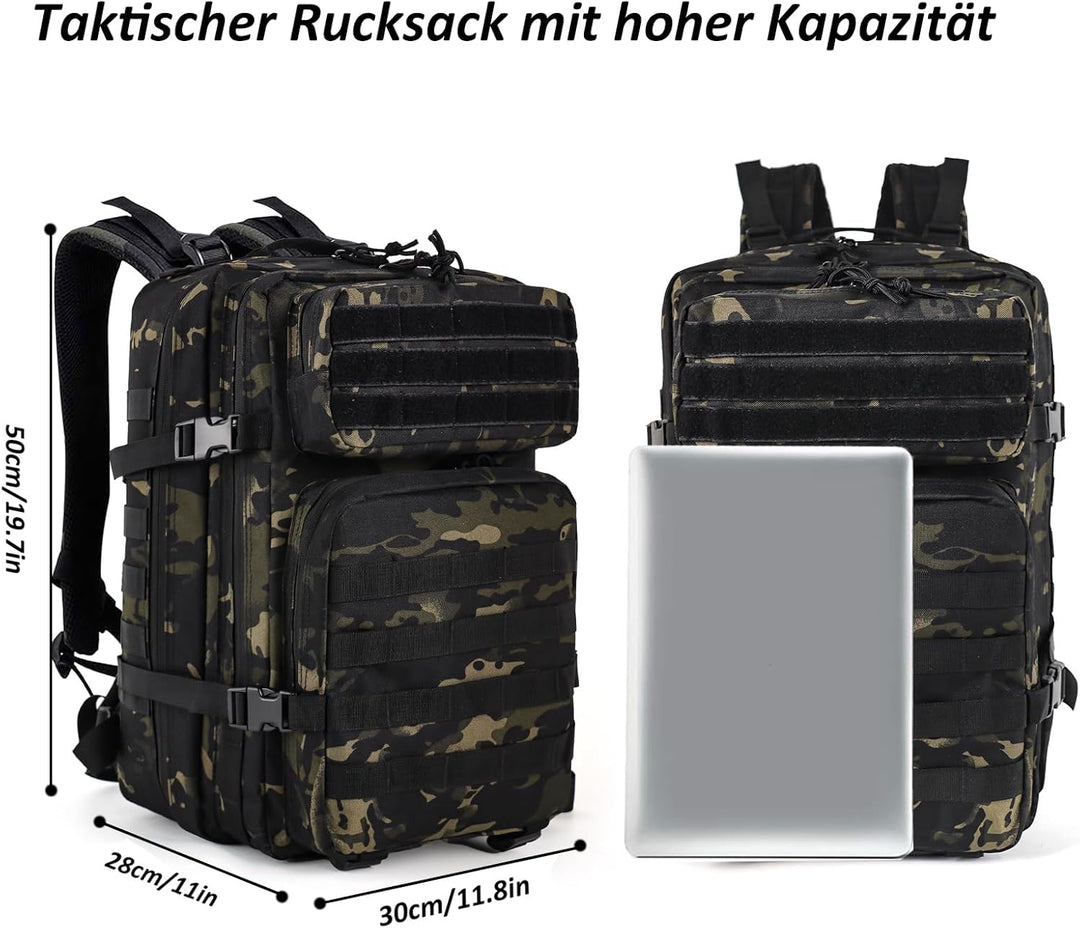 TANTOMI Taktischer Rucksack, 45L Militär Rucksack, Outdoor Rucksack, Travel Backpack, Tactical Backp