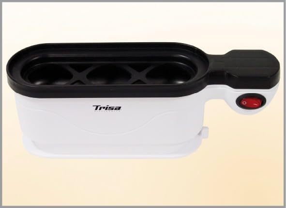 Trisa Eierkocher 3 Eier, Egg Boiler für Weich-, Mittel- & Hartgekochte Eier, Platzsparendes Design,