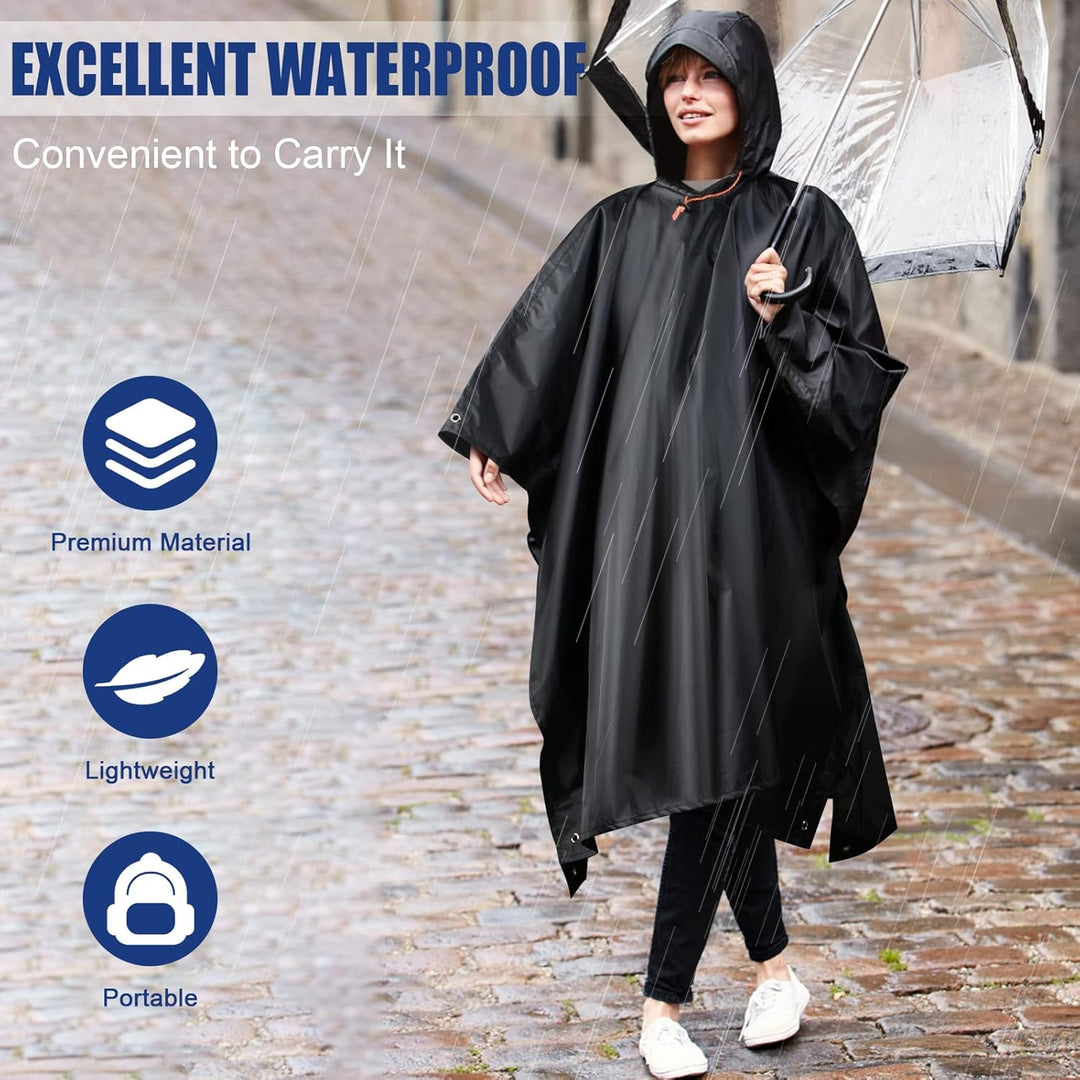 flintronic Wasserdichter Regenponcho, Leichter regenschutz Regencape, 3 in 1 wiederverwendbarer Rege