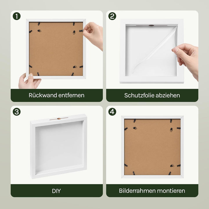 EUGAD 3D Bilderrahmen zum Befüllen, Objektrahmen Spardose 30x30 cm, tiefer Rahmen für Objekte bis 3