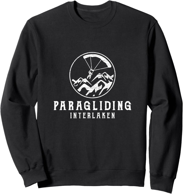 Paragliding Interlaken Schweiz Vintage Logo Sweatshirt