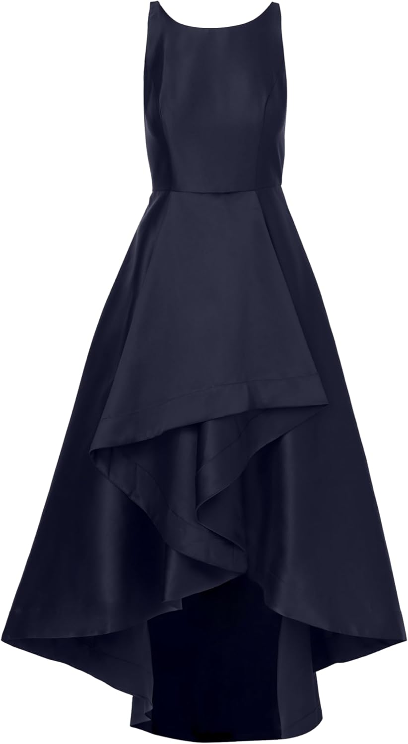 Adrianna Papell Women's Mikado High-Low Gown Midnight 8