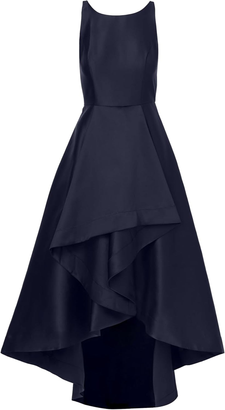 Adrianna Papell Women's Mikado High-Low Gown Midnight 8