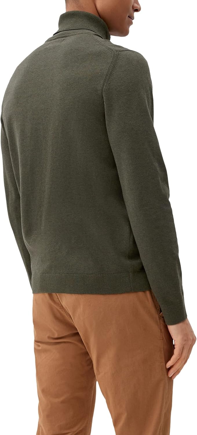 S. Oliver Herren Rollkragen Pullover Pulli Feinstrick Black M Olive 79w0, M Olive 79w0