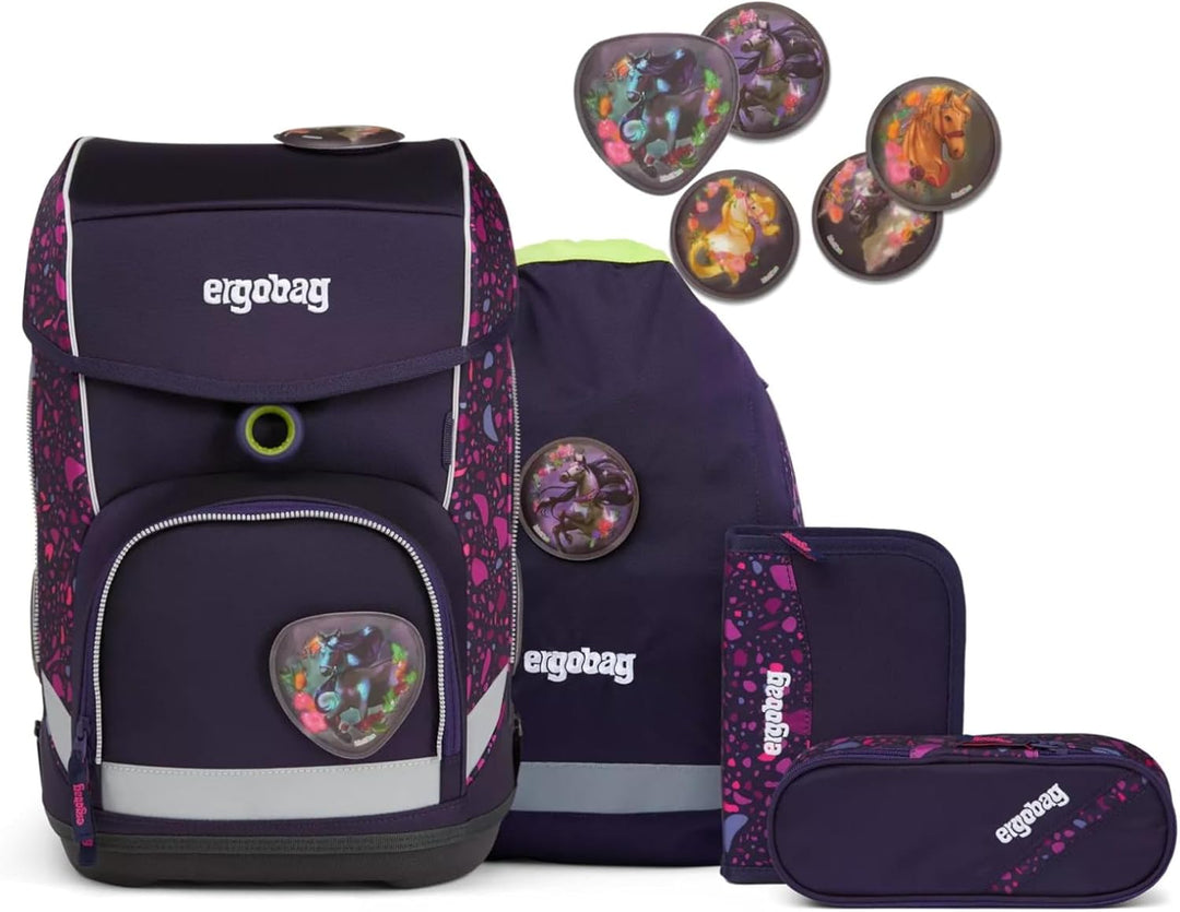 ergobag Unisex Kinder Prime School Backpack Set Rucksack (1er Pack) Einheitsgrösse Pferdeflüstbärer