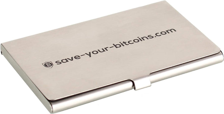 Save-Your-Bitcoins Private Key - Recovery Metallplatte aus Edelstahl (V4A), Kit mit 3 Platten + Grav