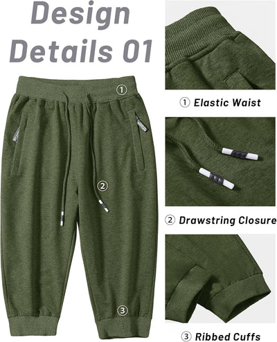 MAGCOMSEN Herren Sport Short 3/4 Trainingshose Sommer Jogging Capri mit Reissverschlusstaschen Leich