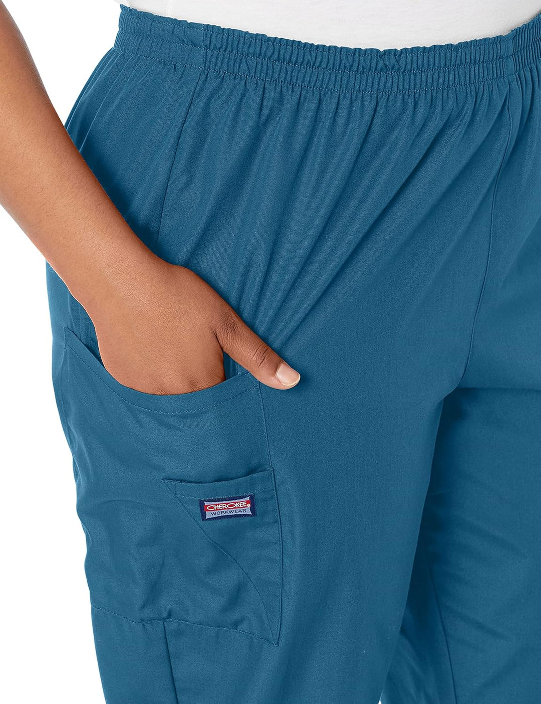 Cherokee Damen Workwear Cargo-Hose mit elastischer Taille Klassisch S Karibikblau, S Karibikblau