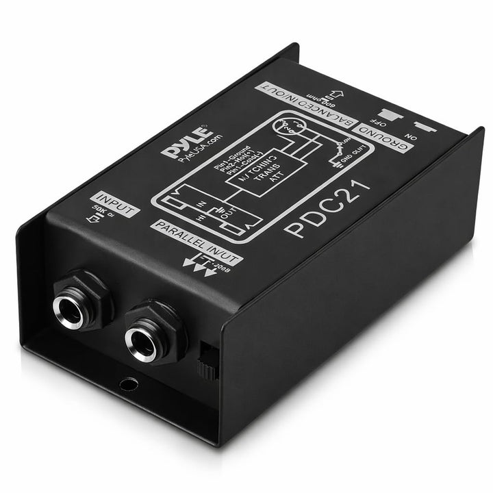Pyle Premium DI Direct Injection Box, Passive DI Einheit, Brummen-Entferner mit Eingangs-Dämpfer zum