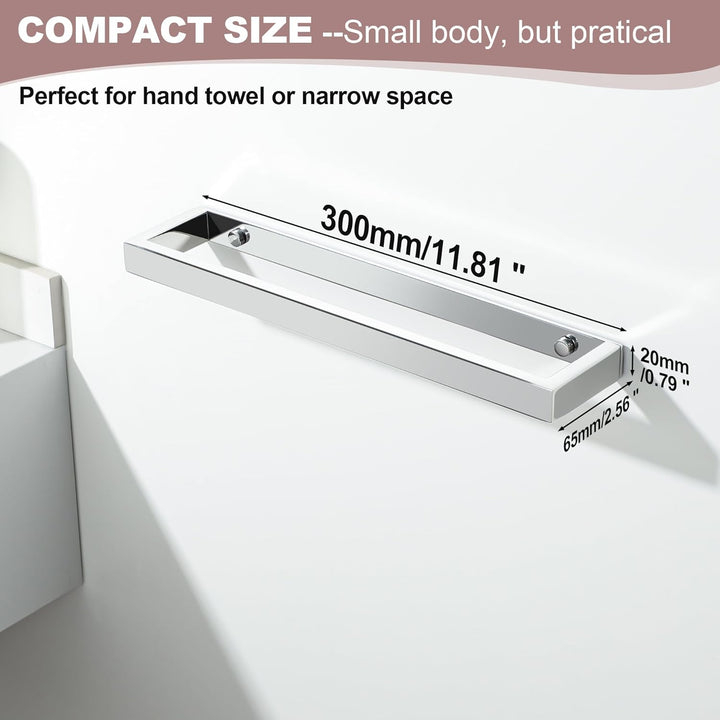 SAYAYO Handtuchhalter Ohne Bohren 30CM Handtuchstange Ohne Bohren Selbstklebend oder Zum Bohren Poli