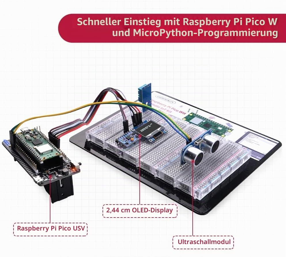 GeeekPi Raspberry Pi Pico W IoT Starter Kit MicroPython Programing Kit with Raspberry Pi Pico W Brea
