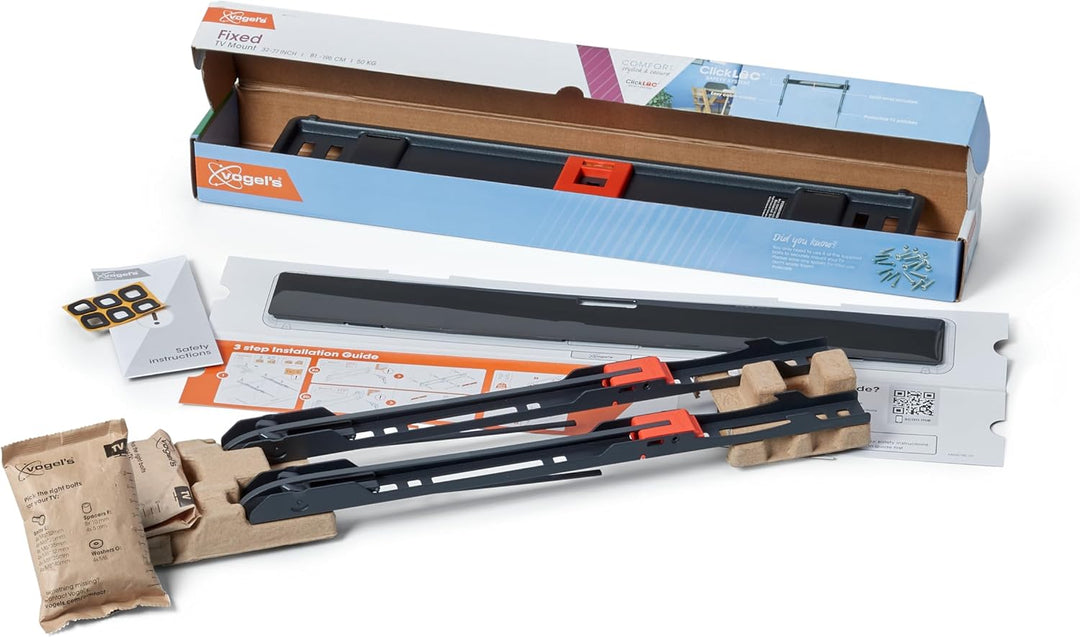Vogel's TVM 3407 - Feste TV-Wandhalterung für 32-77 Zoll, Sicheres Einrasten mit ClickLoc, Ultra-fla