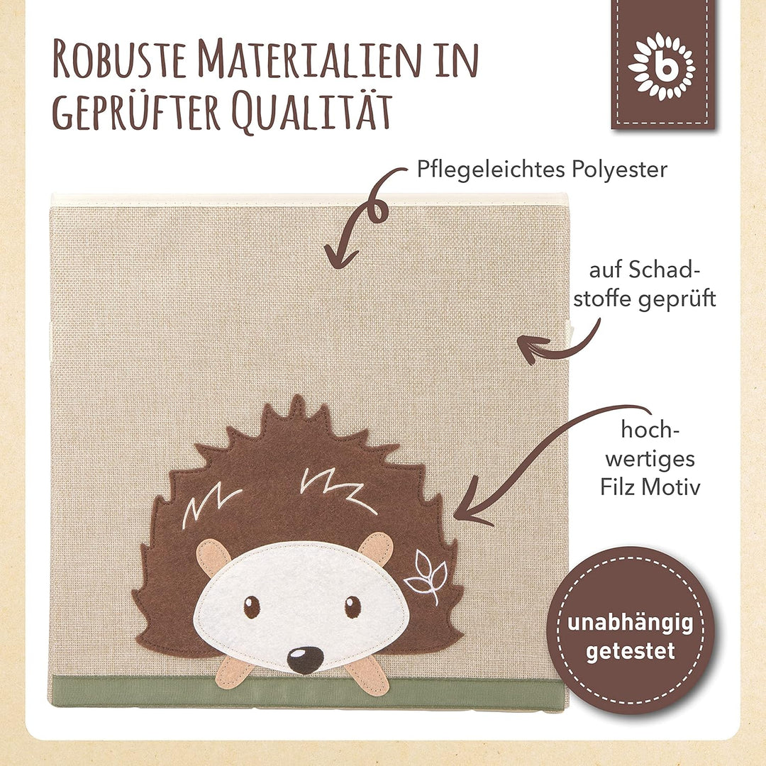 Bieco Aufbewahrungsbox Baby Igel | Aufbewahrungskorb Kinder | Aufbewahrungsbox Kinder 33x33x33 wie K